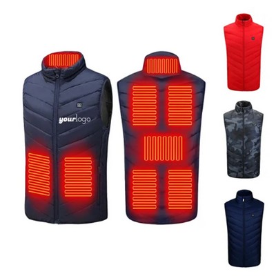 USB Rechargeable Heated Vest with 9 Heating Zones
