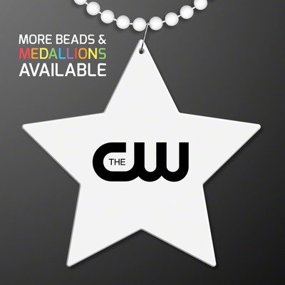 White Star Medallion for Beaded Necklace (Non Light Up) - PRINTED